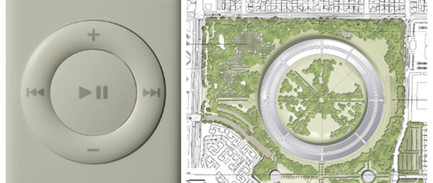 Apple remote control and new headquarters campus