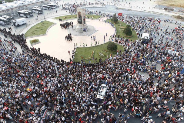 People gather for a demonstration at Taksim Square in Istanbul June 29, 2013. Photo by Osman Orsal. 